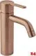 DAMIXA Waschtischarmatur Silhouet - Medium Kupfer gebrstet PVD Badarmatur als Einhebelmischer mit Festauslauf