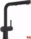 FRANKE Kchenarmatur Active L Twist Einhebelmischer Black Matt mit Zugauslauf und integrierter Ablauffernbedienung