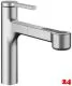 KWC Kchenarmatur Ava 2.0 10.461.032.177FL Einhebelmischer Brushed Steel mit Zugauslauf und Brausefunktion (125366)