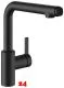 KWC Kchenarmatur FIT 10.541.002.176FL Einhebelmischer Matt Black mit Zugauslauf und Brausefunktion Griffposition rechts (125577)