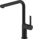 AQUACUCINA K�chenarmatur Amari 30004-S Einhebelmischer Matt Schwarz mit Festauslauf 180� schwenkbar