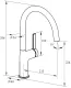 AQUACUCINA K�chenarmatur Amari 30008-S Einhebelmischer Matt Schwarz mit Festauslauf 180� schwenkbar