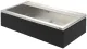 KUNe Arbeits-/ Mehrzweckbecken Novum 100 PWB22-100 wandhngend gekantetes und geschweites Ausgussbecken Verblendung Schwarz