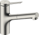 HANSGROHE Kchenarmatur Zesis M33 Edelstahl Finish Einhebelmischer 150 mit Ausziehbrause, 2jet (74800800)