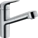 HANSGROHE Kchenarmatur Focus M42 Chrom Einhebelmischer 150 EcoSmart mit Ausziehauslauf, 1jet (71865000)