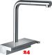 HANSGROHE Kchenarmatur Aquno Select M81 Chrom Einhebelmischer 250 mit Ausziehauslauf, 2jet (73836000)