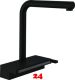 HANSGROHE Kchenarmatur Aquno Select M81 Mattschwarz Einhebelmischer 250 mit Ausziehauslauf, 2jet (73836670)