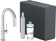 HANSGROHE Kchenarmatur Aqittura M91 Chrom SodaSystem 210 mit Ausziehauslauf, 1jet, sBox lite, Starter Set (76839000)