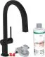 HANSGROHE Kchenarmatur Aqittura M91 Mattschwarz FilterSystem 210 mit Ausziehauslauf, 1jet, sBox, Starter Set (76800670)
