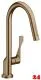 AXOR Kchenarmatur Citterio Brushed Bronze Einhebelmischer 250 mit Zugauslauf als Ausziehbrause Schwenkbereich einstellbar (39835140)