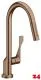 AXOR Kchenarmatur Citterio Brushed Red Gold Einhebelmischer 250 mit Zugauslauf als Ausziehbrause Schwenkbereich einstellbar (39835310)