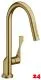 AXOR Kchenarmatur Citterio Brushed Brass Einhebelmischer 250 mit Zugauslauf als Ausziehbrause Schwenkbereich einstellbar (39835950)