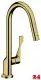 AXOR Kchenarmatur Citterio Polished Gold Optic Einhebelmischer 250 mit Zugauslauf als Ausziehbrause Schwenkbereich einstellbar (39835990)