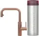 QUOOKER FLEX SQUARE VAQ PRO3 Einhebelmischer Zugauslauf Kupfer Rose' PVD & 100C Armatur Kochendwasserhahn (PRO3FXSRCO)