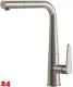 Systemceram KeraDomo K�chenarmatur Tono Edelstahl Finish PVD Einhebelmischer mit Zugauslauf 360� schwenkbar