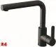 AQUA CUCINA� K�chenarmatur SF1 55504-S Einhebelmischer Mattschwarz mit Zugauslauf schwenkbar