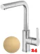 AQUA CUCINA� K�chenarmatur Pure 53835-G Einhebelmischer Brushed Gold PVD mit Zugauslauf schwenkbar