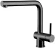 AQUA CUCINA� K�chenarmatur LAGO-S 45004-S Einhebelmischer Mattschwarz mit L-Festauslauf schwenkbar