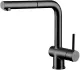 AQUA CUCINA� K�chenarmatur LAGO-S 45001-S Einhebelmischer Mattschwarz mit Zugauslauf schwenkbar