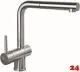 AQUA CUCINA� K�chenarmatur LAGO-S 45008-E Einhebelmischer Edelstahl massiv mit Zugauslauf schwenkbar Griff links