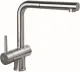 AQUA CUCINA� K�chenarmatur LAGO-S 45008-E Einhebelmischer Edelstahl massiv mit Zugauslauf schwenkbar Griff links