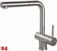 AQUA CUCINA� K�chenarmatur LAGO-S 45011-E Einhebelmischer Edelstahl massiv mit Zugauslauf schwenkbar Niederdruck