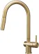 REGINOX K�chenarmatur Flint II Gold PVD (R38833) Einhebelmischer mit Zugauslauf als Schlauchbrause umstellbar 360� schwenkbar