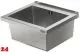 KUNe Arbeits-/ Mehrzweckbecken Alevum 45 KWB25-45 wandh�ngend gekantetes und geschwei�tes Ausgussbecken (Beckentiefe 250mm)