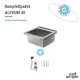 KUNe Arbeits-/ Mehrzweckbecken Alevum 45 KWB25-45 wandh�ngend gekantetes und geschwei�tes Ausgussbecken (Beckentiefe 250mm)