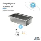 KUNe Arbeits-/ Mehrzweckbecken Alevum 85 KWB25-85 wandh�ngend gekantetes und geschwei�tes Ausgussbecken (Beckentiefe 250mm)