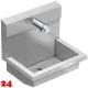 KWC PROFESSIONAL Planox Waschplatzeinheit mit Selbstschluss-Eingriffmischern PL6USM f�r Wandmontage Breite 600mm (3600013129)