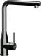 SCHOCK K�chenarmatur Gunmetal geb�rstet Einhebelmischer Oberfl�che: Schwarz matt mit Festauslauf 360� schwekbarer Auslauf