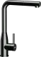 SCHOCK K�chenarmatur Keto Gunmetal Einhebelmischer Oberfl�che: Schwarz matt mit Zugauslauf 180� schwenkbarer Auslauf