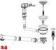SCHOCK Ablaufgarnitur 1x 3,5" mit Ablauffernbedienung 1x 3,5" Siebkorb-Excenterventil 1x �berlauf rechteckig Ablaufgarnitur Komplett (410055PUR)