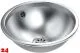 DREILICH Einbau-Waschbecken Pluto 340M-M� Rundbecken Edelstahl matt geb�rstet �berlauf rund (3502180204)