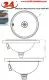 DREILICH Einbau-Waschbecken Pluto 340M-M� Rundbecken Edelstahl matt geb�rstet �berlauf rund (3502180204)