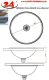 DREILICH Einbau-Waschbecken Pluto 390M-O� Rundbecken Edelstahl matt geb�rstet ohne �berlauf (3502180009)