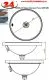 DREILICH Einbau-Waschbecken Pluto 390M-M� Rundbecken Edelstahl matt geb�rstet �berlauf rund (3502180033)
