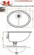 DREILICH Einbau-Waschbecken Jupiter 510P-M� ovales Becken Edelstahl poliert �berlauf rund (3502180206)
