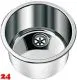 DREILICH Einbaubecken 652P-O� Rundbecken Edelstahl poliert ohne �berlauf inkl. Standrohrventil Au�en � 340mm (3504180037)