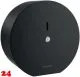 DELABIE Aquarotter WC-Grossrollenhalter Edelstahl pulverbeschichtet schwarz matt f�r die Aufputzmontage f�r Grossrolle bis max. � 185 mm (510911BK)