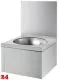 DELABIE Aquarotter Handwaschbecken SXS Edelstahl satiniert fugenlos eingepresstes Rundbecken mit R�ckwand Ohne �berlauf (181320)