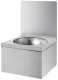 DELABIE Aquarotter Handwaschbecken SXS Edelstahl satiniert fugenlos eingepresstes Rundbecken mit R�ckwand Ohne �berlauf (181320)