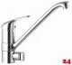 AQUA CUCINA� K�chenarmatur Basic T9550 Einhebelmischer Chrom mit Festauslauf und Ger�teabsperrventil 360� schwenkbar