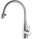 KWC K�chenarmatur EVE 10.121.102.700FL Einhebelmischer Edelstahl massiv mit Zugauslauf Griffposition ausw�hlbar mit LEDShine (121616)