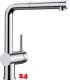 BLANCO Kchenarmatur Linus-S Chrom Einhebelmischer / Spltischarmatur mit Zugauslauf 140 schwenkbarer Auslauf