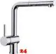 BLANCO Kchenarmatur Linus-S Chrom Einhebelmischer mit Zugauslauf 140 schwenkbarer Auslauf Hebel links