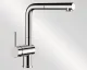 BLANCO Kchenarmatur Linus-S Chrom Einhebelmischer mit Zugauslauf 140 schwenkbarer Auslauf Hebel links