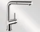 BLANCO Kchenarmatur Linus-S-F Chrom Einhebelmischer mit Zugauslauf 140 schwenkbarer Auslauf Vorfenstermontage