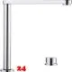 BLANCO Kchenarmatur Eloscope-F II Chrom 2-Loch Armatur mit Festauslauf 360 schwenkbarer Auslauf Vorfenstermontage